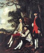 Thomas Gainsborough Peter Darnell Muilman Charles Crokatt and William Keable in a Landscape oil painting